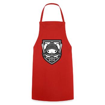 Lapin Chevalier Épée Bouclier Armure Casque Château Héros - Tablier de cuisine - rouge - Devant - AI Model Male 185 dark (185cm)