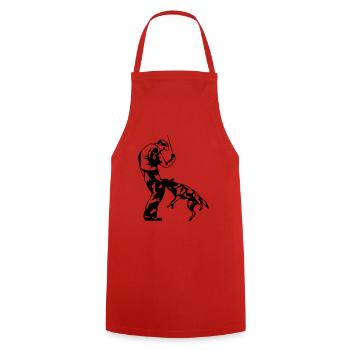Mordant sportif (D) - Tablier de cuisine - rouge - Devant - AI Model Male 185 dark (185cm)