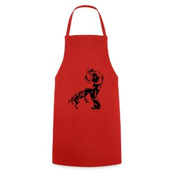 Mordant sportif (G) - Tablier de cuisine - rouge - Devant - AI Model Male 185 dark (185cm)
