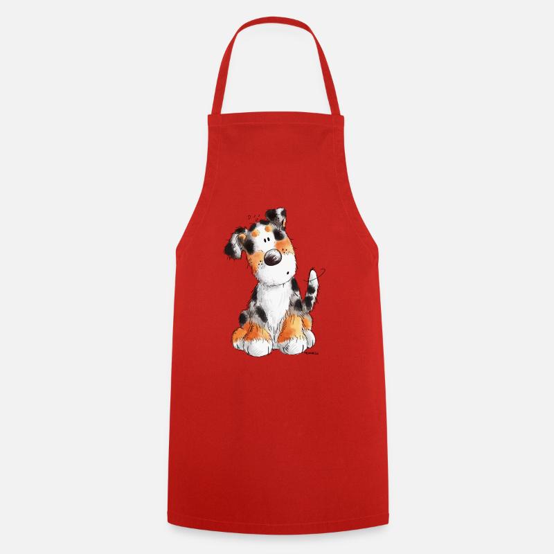 Süßer Australian Shepherd - Aussie - Geschenk - Kochschürze - Rot