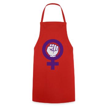 Symbole féministe Droits des femmes Faust - Tablier de cuisine - rouge - Devant - AI Model Male 185 dark (185cm)