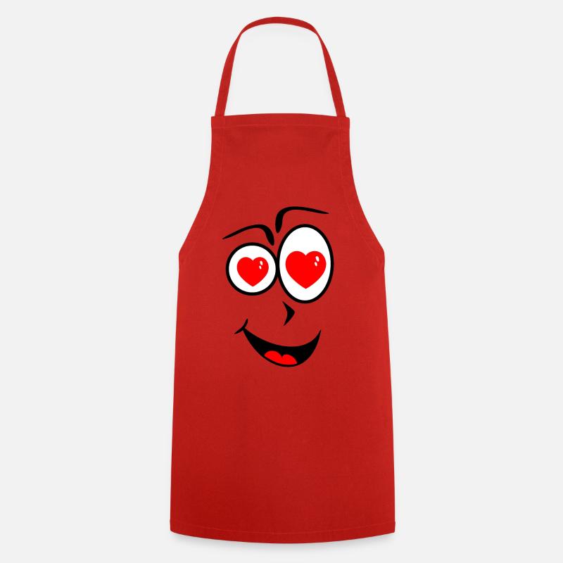Smiling face with heart eyes - Cooking Apron - red