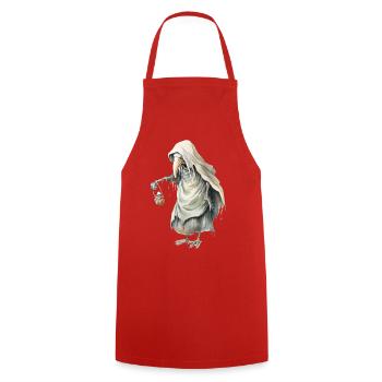 Fabelwesen Mit Totenmaske Fantasy Shirt - Kochschürze - Rot - Vorne - AI Model Male 185 dark (185cm)