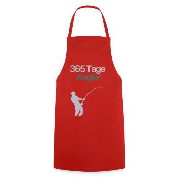 365 Days Angler – Angler Gift - Cooking Apron - red - Front - AI Model Male 185 dark (185cm)