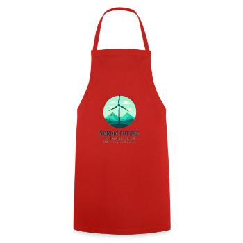 Nordic Future: Green Wind Energy - Cooking Apron - red - Front - AI Model Male 185 dark (185cm)