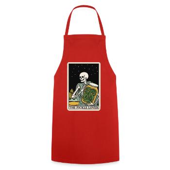 L’amateur de concombre Tarot carte Concombre drôle - Tablier de cuisine - rouge - Devant - AI Model Male 185 dark (185cm)