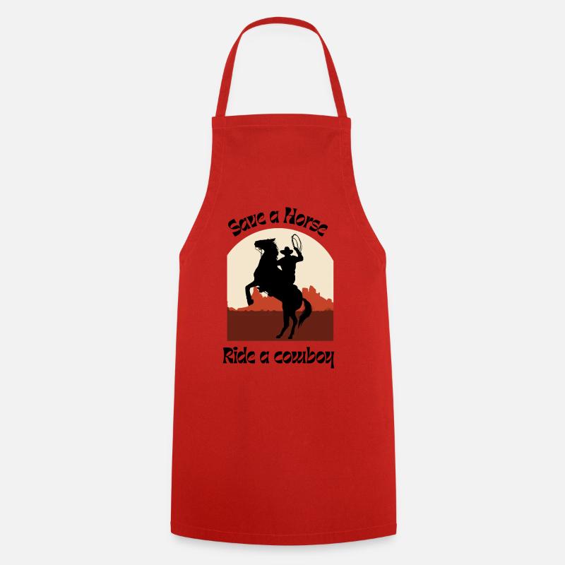 Sattelhelden Western Silhouette - Kochschürze - Rot