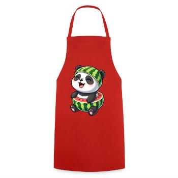 Mignon panda melon cartoon Waterfruit Summer Joy - Tablier de cuisine - rouge - Devant - AI Model Male 185 dark (185cm)