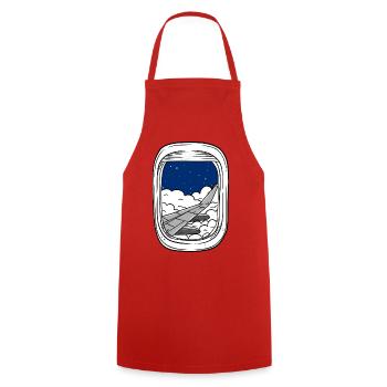 Night flight over cloud windows - Cooking Apron - red - Front - AI Model Male 185 dark (185cm)