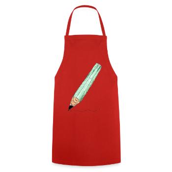 Mint Green Pencil - Sketch - Cooking Apron - red - Front - AI Model Male 185 dark (185cm)