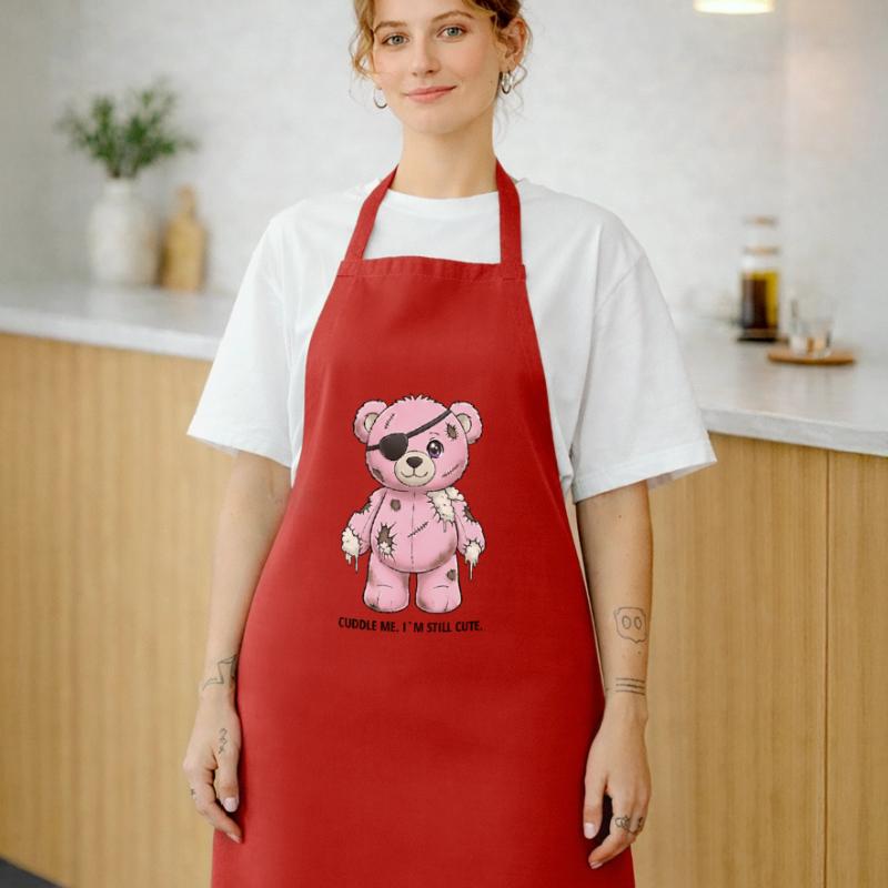 Patchwork Pinker Teddybär mit Augenklappe Kochschürze