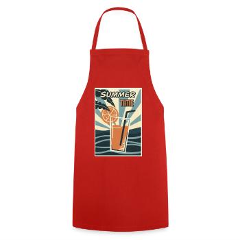 Boisson Orange d’été rétro - Tablier de cuisine - rouge - Devant - AI Model Male 185 dark (185cm)