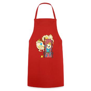 Dragon and onion - Cooking Apron - red - Front - AI Model Male 185 dark (185cm)