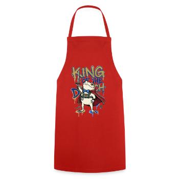 Frog King Ditch D20 RPG Amphibian Knight Art - Cooking Apron - red - Front - AI Model Male 185 dark (185cm)