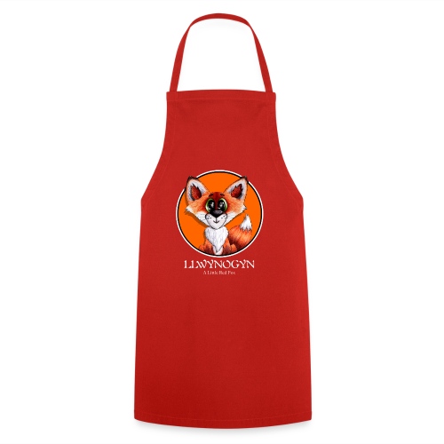 llwynogyn - a little red fox (white) - Fartuch kuchenny