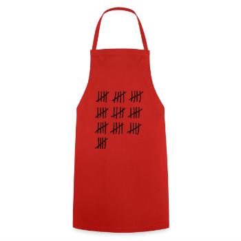 tage_zaehlen_50 - Kochschürze - Rot - Vorne - AI Model Male 185 dark (185cm)