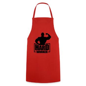 hard_worker_f1 - Tablier de cuisine - rouge - Devant - AI Model Male 185 dark (185cm)