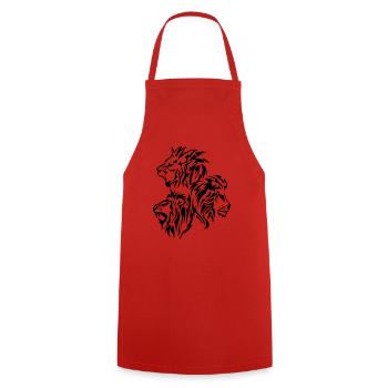 lion tribal tatouage dessin 14030 - Tablier de cuisine - rouge - Devant - AI Model Male 185 dark (185cm)