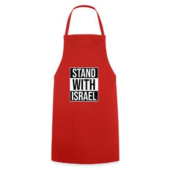 #standwithisrael / Solidarity with Israel - Cooking Apron - red - Front - AI Model Male 185 dark (185cm)