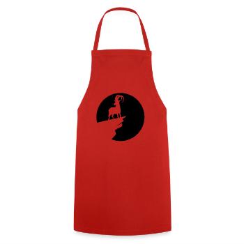 Chèvre - (7) - Tablier de cuisine - rouge - Devant - AI Model Male 185 dark (185cm)