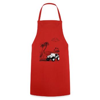 Geländewagen - Kochschürze - Rot - Vorne - AI Model Male 185 dark (185cm)