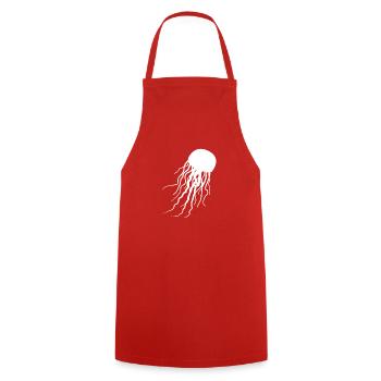 Nautical Graphic Shirt - Jellyfish Tentacles Fun - Cooking Apron - red - Front - AI Model Male 185 dark (185cm)
