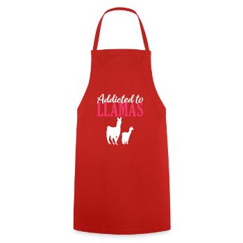 Lama Geschenk Lama Liebhaber Geschenk - Kochschürze - Rot - Vorne - AI Model Male 185 dark (185cm)