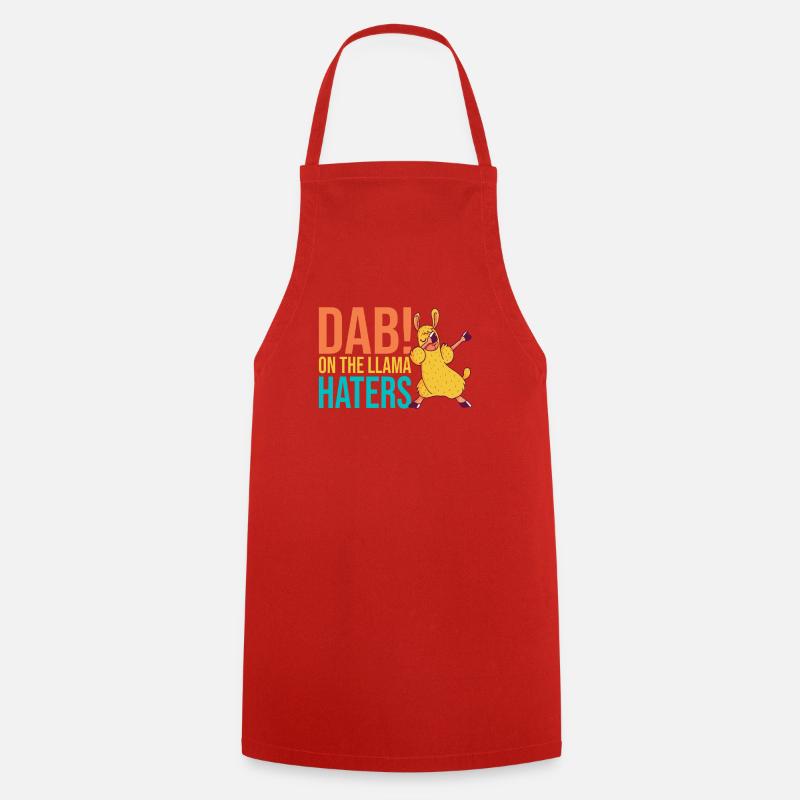 Llama Gift Llama Lover Gift - Cooking Apron - red