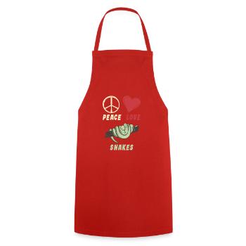 Snake Gift Snake Lover - Cooking Apron - red - Front - AI Model Male 185 dark (185cm)