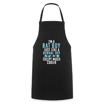 Cadeau du propriétaire du rat Rats Lover - Tablier de cuisine - noir - Devant - AI Model Male 185 dark (185cm)