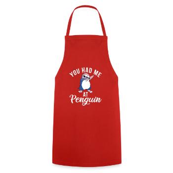 Penguin Lover Penguin Gifts - Cooking Apron - red - Front - AI Model Male 185 dark (185cm)