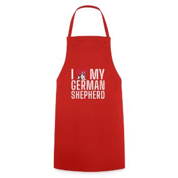 German Shepherd Gifts - Cooking Apron - red - Front - AI Model Male 185 dark (185cm)