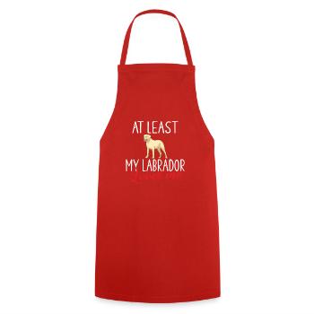 Labrador Lover Gifts - Cooking Apron - red - Front - AI Model Male 185 dark (185cm)