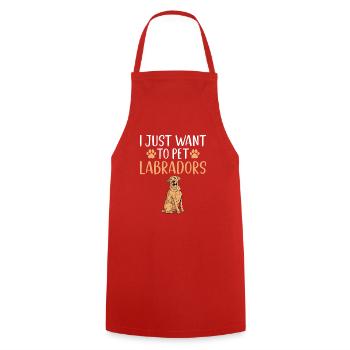 Labrador Lover Gifts - Cooking Apron - red - Front - AI Model Male 185 dark (185cm)