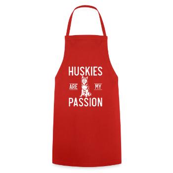 Cadeaux de chien Husky - Tablier de cuisine - rouge - Devant - AI Model Male 185 dark (185cm)