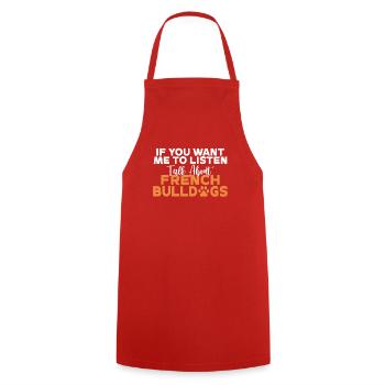 French Bulldog Gifts - Cooking Apron - red - Front - AI Model Male 185 dark (185cm)