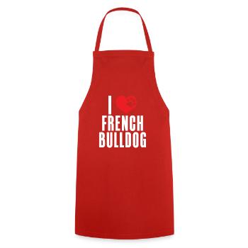 French Bulldog Gifts - Cooking Apron - red - Front - AI Model Male 185 dark (185cm)