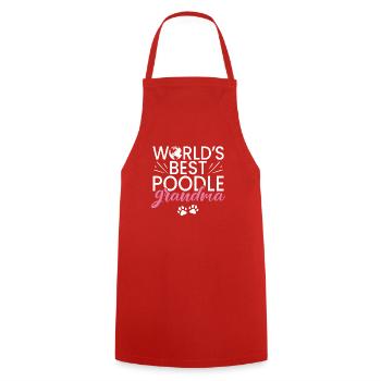 Cadeaux Caniche - Tablier de cuisine - rouge - Devant - AI Model Male 185 dark (185cm)