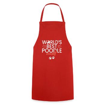 Cadeaux Caniche - Tablier de cuisine - rouge - Devant - AI Model Male 185 dark (185cm)