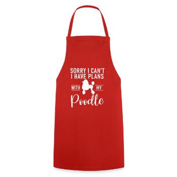 Cadeaux Caniche - Tablier de cuisine - rouge - Devant - AI Model Male 185 dark (185cm)