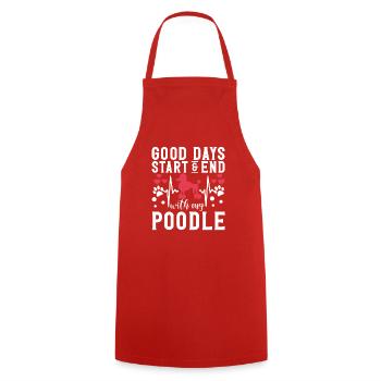 Cadeaux Caniche - Tablier de cuisine - rouge - Devant - AI Model Male 185 dark (185cm)