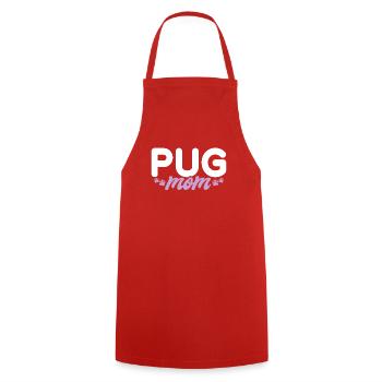 Pug Gifts for Pug Lovers - Kochschürze - Rot - Vorne - AI Model Male 185 dark (185cm)