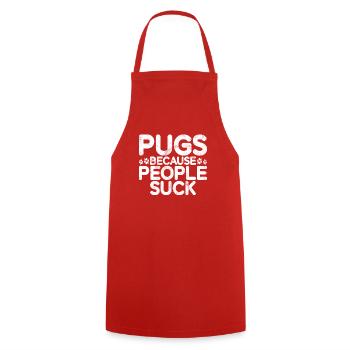 Pug Gifts for Pug Lovers - Kochschürze - Rot - Vorne - AI Model Male 185 dark (185cm)