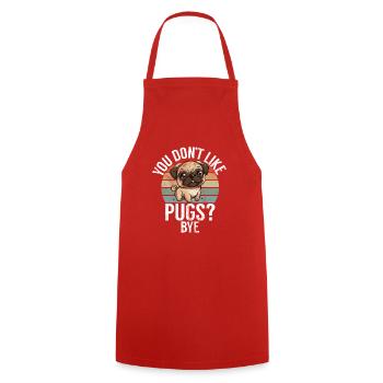 Pug Gifts for Pug Lovers - Cooking Apron - red - Front - AI Model Male 185 dark (185cm)