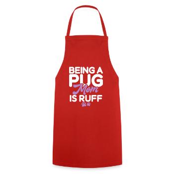Pug Gifts for Pug Lovers - Kochschürze - Rot - Vorne - AI Model Male 185 dark (185cm)