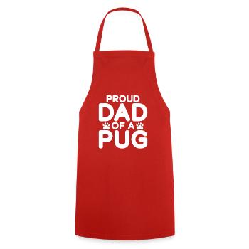 Pug Gifts for Pug Lovers - Cooking Apron - red - Front - AI Model Male 185 dark (185cm)