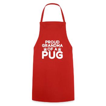 Pug Gifts for Pug Lovers - Cooking Apron - red - Front - AI Model Male 185 dark (185cm)