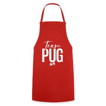 Pug Gifts for Pug Lovers - Cooking Apron - red - Front - AI Model Male 185 dark (185cm)