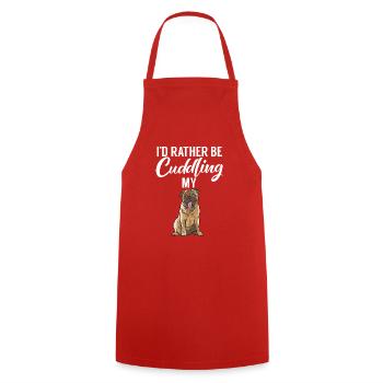 Pug Gifts for Pug Lovers - Cooking Apron - red - Front - AI Model Male 185 dark (185cm)