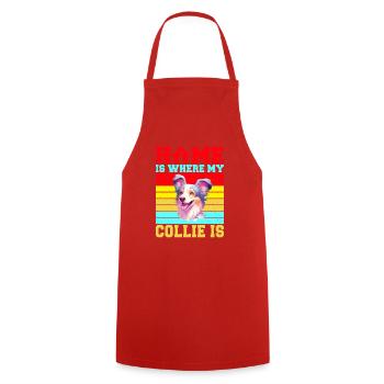 Cadeaux Collie - Tablier de cuisine - rouge - Devant - AI Model Male 185 dark (185cm)